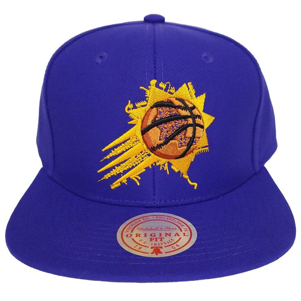 Phoenix Suns Mitchell & Ness NBA Snapback Hat 3D Logo Glitch Purple Cap NWT